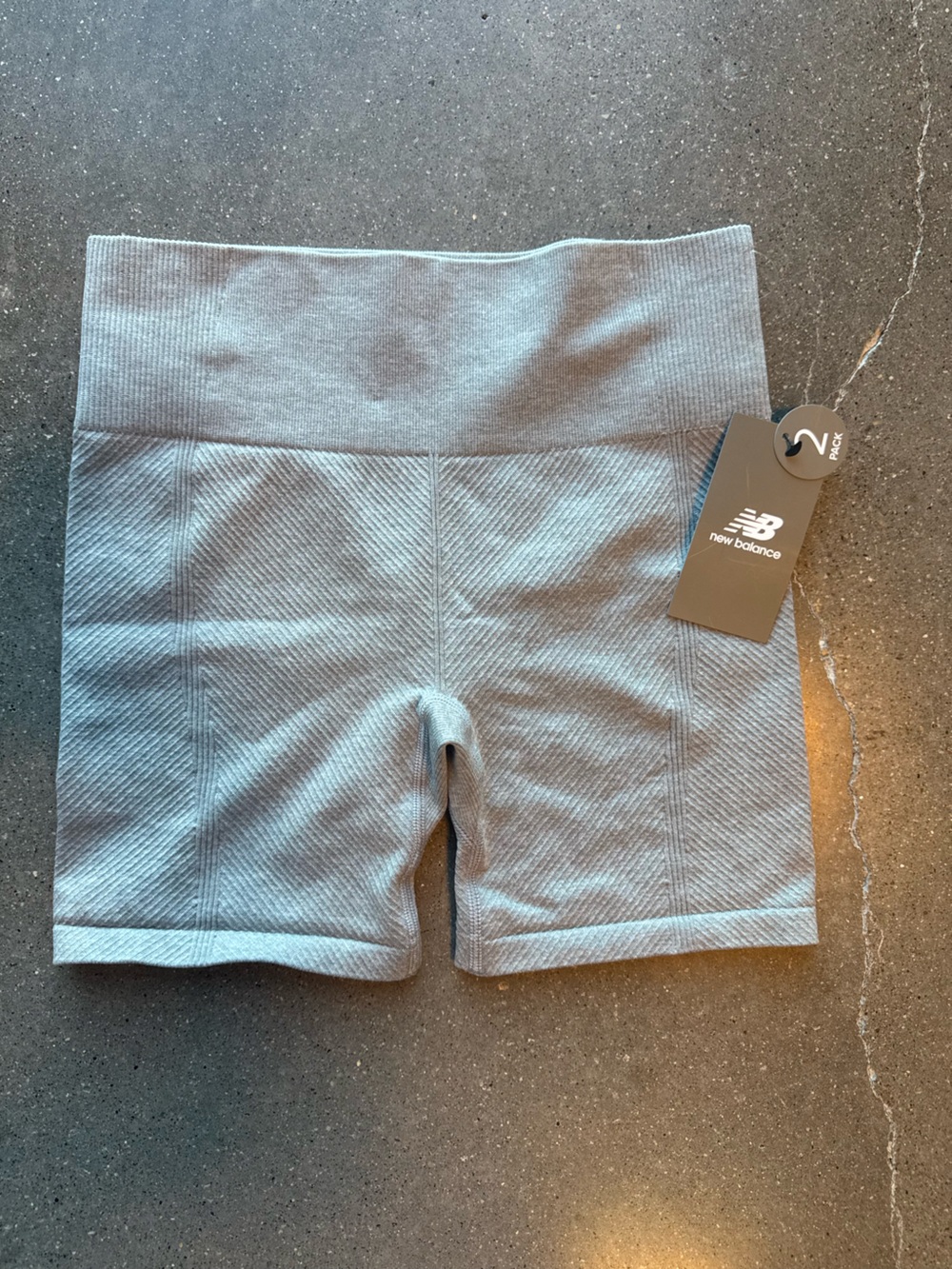 New Balance Light Gray Athletic Stretch Shorts